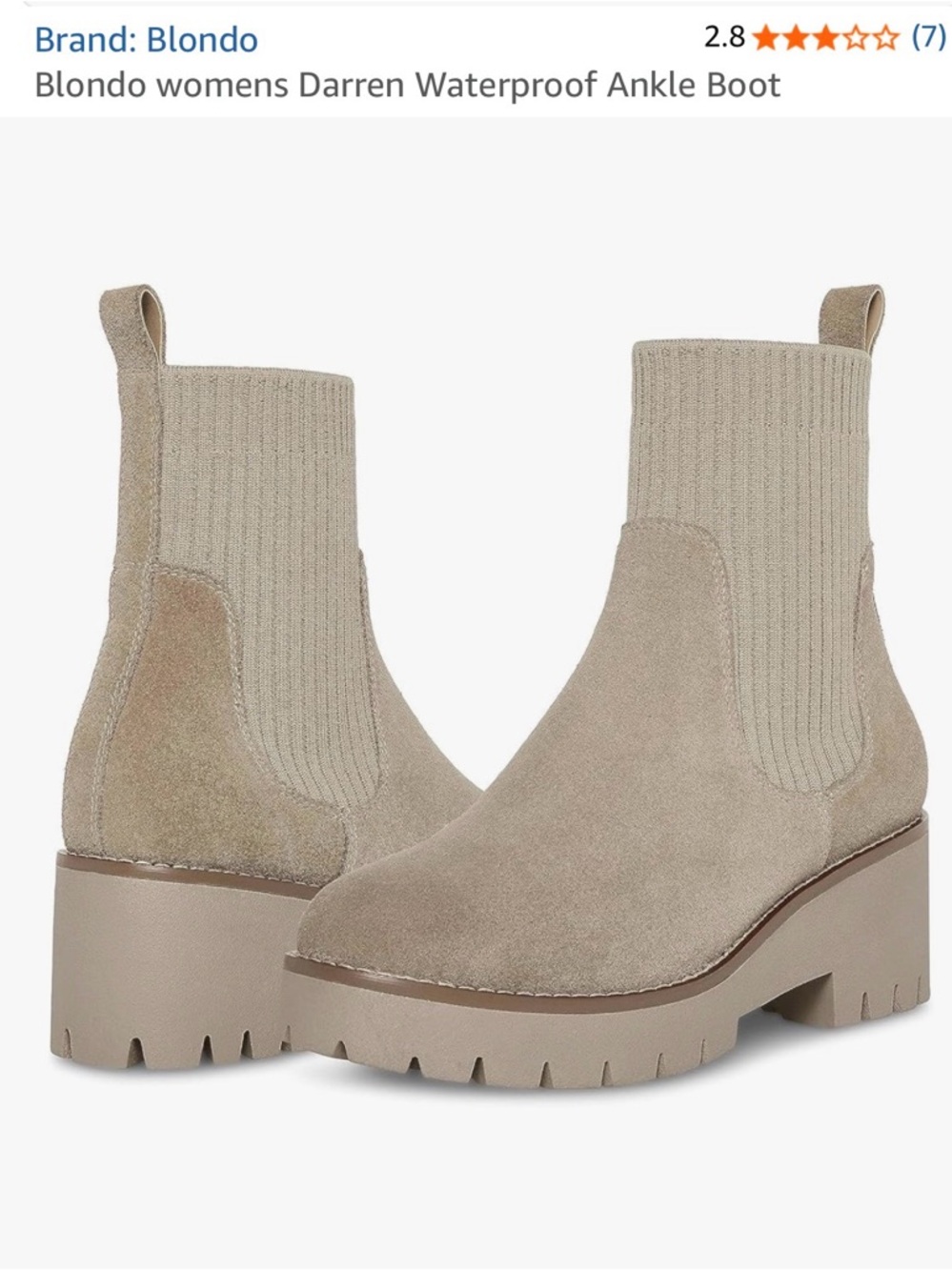 Blondo Chunky Sole Suede Ankle Boots in Taupe